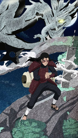 Hashirama Phone With Dragon Wallpaper