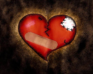 Hate Love Wounded Heart Wallpaper