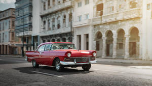 Havana Vintage Car 3d Render Wallpaper