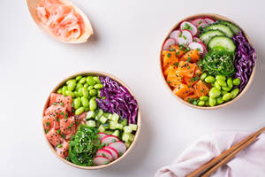 Hawaiian Vegan Poke Bowls Wallpaper