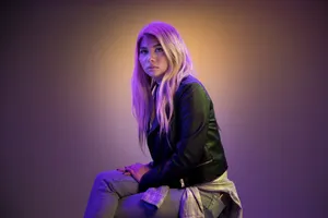 Hayley Kiyoko Leather Jacket Photoshoot Wallpaper