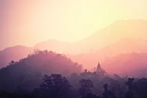 Hazy Mountain Landscapes Wallpaper