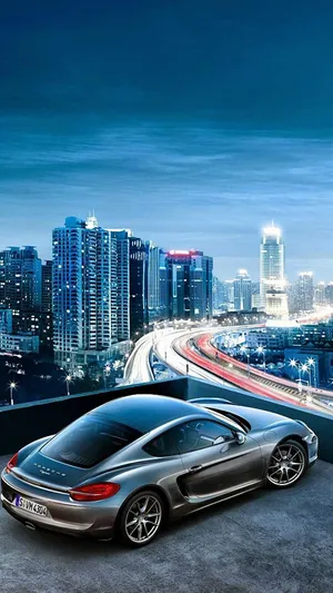Hd Car On City Rooftop Wallpaper