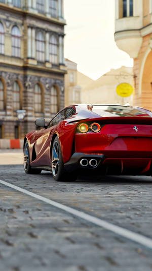 Hd Car Parked In Front Of Brick Building Wallpaper