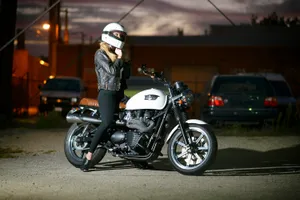 Hd Girl And Triumph Motorcycle Wallpaper