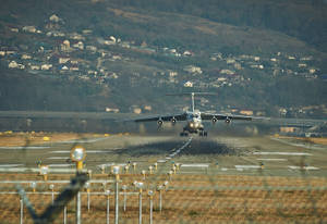 Hd Plane Landing Near Field Wallpaper