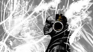 Hd Skull Man Listening To Music Wallpaper