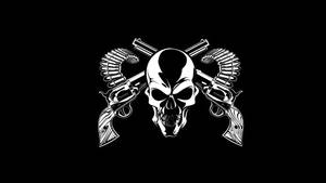 Hd Skull With Twin Guns Wallpaper