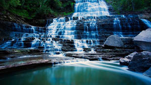 Hd Waterfall Of Picturesque Albion Falls Wallpaper