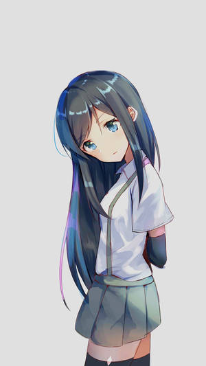 Head Tilt Cute Anime Girl Iphone Wallpaper