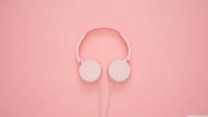 Headphones Aesthetic Pink Desktop Wallpaper