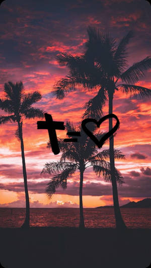 Heart And Cross I Love Jesus Iphone Wallpaper