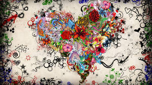 Heart-shaped Abstract Artwork Created In Canva Wallpaper