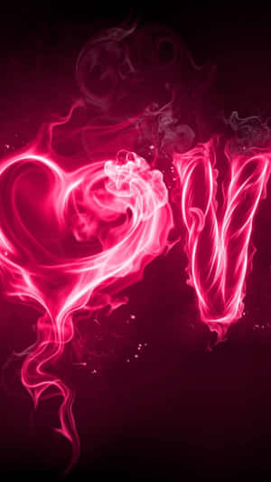 Heart You Flame In Black And Pink Iphone Wallpaper