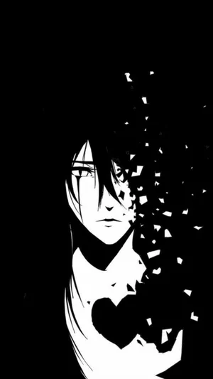 Heartbroken Boy Anime Black And White Iphone Wallpaper