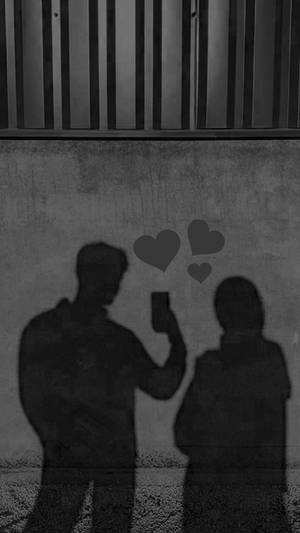 Hearts Girl And Boy Shadow Selfie Wallpaper