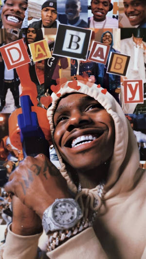 Hearts Over Dababy Phone Wallpaper