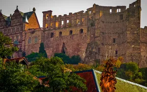 Heidelberg Castle Architectural Design Wallpaper