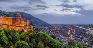 Heidelberg Castle City Lights Wallpaper