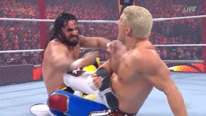Hell In A Cell Fight Of Cody Rhodes Wallpaper