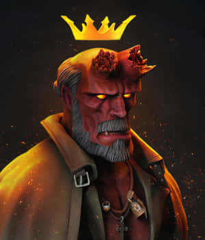 Hellboy_ Crowned_in_ Fire Wallpaper