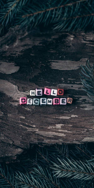 Hello December Wooden Blocks Wallpaper