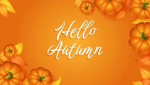 Hello Fall Autumn Orange Pumpkins Wallpaper