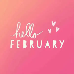 Hello February Wallpaper With Hearts And A Pink Background Wallpaper
