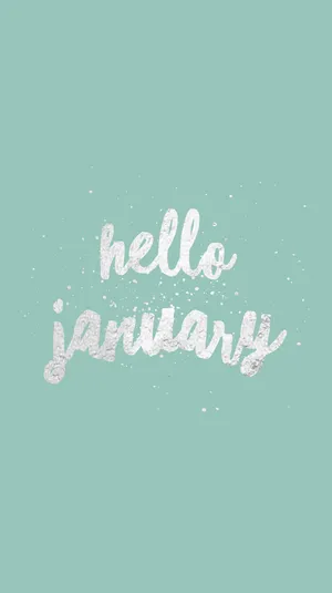 Hello January Mint Green Wallpaper