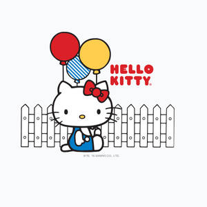 Hello Kitty And Balloons - Happiness In The Air Wallpaper