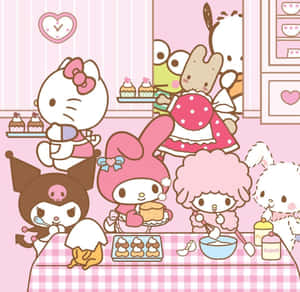 Hello Kitty And Friends Gathering For Fun Wallpaper