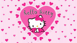 Hello Kitty Desktop With Hearts Wallpaper