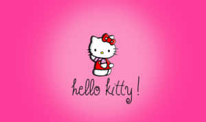 Hello Kitty Laptop Pink Background Wallpaper