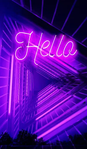 Hello Magenta Led Light Wallpaper