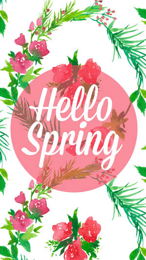 Hello Spring Watercolor Art Wallpaper