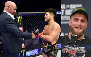 Henry Cejudo And Jake Paul Collage Wallpaper
