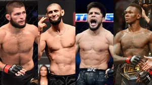 Henry Cejudo With Various Mma Fighters Collage Wallpaper