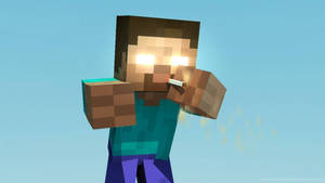 Herobrine Sky Blue Background Wallpaper