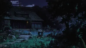 Hidden House At Night Wallpaper