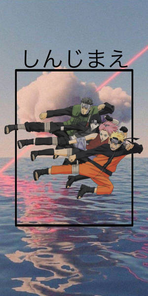 High Kick Team 7 Naruto Iphone Wallpaper