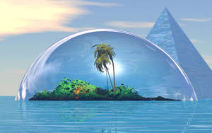 High Res Bubble Island Wallpaper