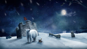 High Res Polar Bears Chess Pieces Wallpaper