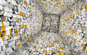 High Res Yellow And White Squares Wallpaper