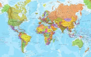 High Resolution Clear And Simple World Map Wallpaper