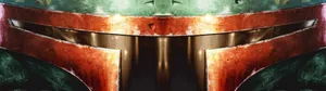 High Resolution Dual Monitor Mandalorian Visor Wallpaper