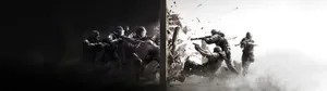 High Resolution Dual Monitor Offense-defense Wallpaper