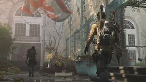 High-resolution Image Of The Division 4k: Confrontation At The Mansion Battlefield Wallpaper