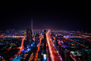 High Rise Buildings Night City Wallpaper