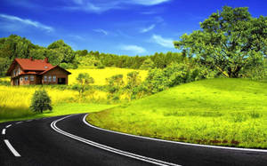 Highway On A Quiet Countryside Wallpaper