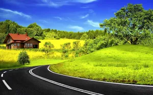 Highway On A Quiet Countryside Wallpaper